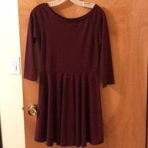 Red mid sleeve dress